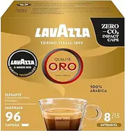 Lavazza, A Modo Mio Qualità Oro, 96 Coffee Pods, Ideal for an Espresso with Floral and Fruity Notes, 100% Arabica, Intensity 8/13, Medium Roast, 6 Packs of 16 Coffee Pods