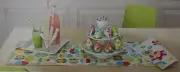 Easter Reversible White with Assorted Egg & Flower Table Runner 14x48 in NWT