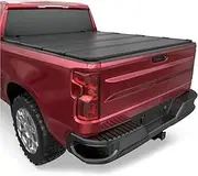 ALCYBD Hard Quad Fold Aluminum Truck Bed Tonneau Cover Compatible for Chevy Silverado 2007 2008 2009 2010 2011 2012 2013/Gmc Sierra 1500 Fleetside 4-Fold 5.8Ft