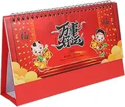 COHEALI Decorative Freestanding Calendar Dragon Year Desk Calendar with Foil Design Monthly Planner for Home and Office Elegant Style Calendar Display