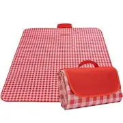 Large Picnic Blankets,Beach Blanket Sandproof Beach Mat for 3-5 Red Plaids