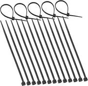 MOTHNUR 100pcs Nylon Cable Ties Ties Black Nylon Rope Wire Management Wire Wrap Cord Management Clothesline Rope Pa66 Black