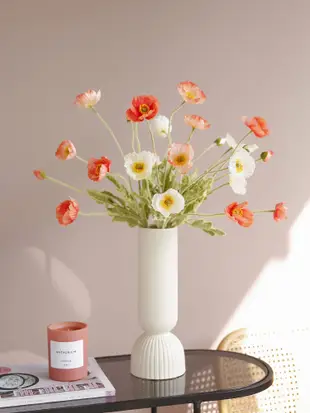 ladylike 罌粟仿真花擺件 客廳花瓶花藝裝飾花假花 (1.5折)