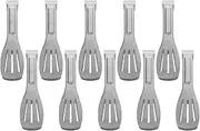 BEBEMOKO Mini Stainless Steel Food Serving Tongs Set of 10 for Tea Parties Snacks Buffets Easy to Maintain