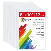 Simetufy 12 Pack 8x10 Canvas Boards for Painting, Blank Flat Canvas Panels Ar...