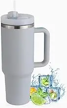 Vivid VIRSA - 40oz Insulated Tumbler with Straw, Double-Walled Stainless Steel Water Tumbler for Home, Office, or Car, Travel Tumbler with Handle, Keeps Drinks Hot or Cold for Hours.
