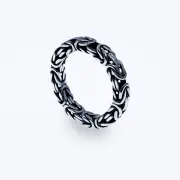 Handcrafted Byzantine Weave Ring - Unique Design in 925 Sterling Silver