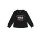 FILA KIDS 女童長袖圓領上衣-黑色 5TEX-8908-BK