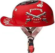 Adults Open-Face Motorbike Helmets Vintage Motorcycle Helmet Retro Half Helmet for Scooter Moped Baseball Cap Men and Women Street Cruiser Jet Style DOT Certified Helmet
