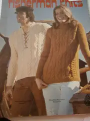 Vintage Columbia Minerva Fisherman Knits Pattern Book Huntsman Belleeck Pullover
