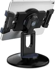 AboveTEK Retail Kiosk iPad Stand, 360° Rotating Commercial Tablet Stand, 6-13.5" Ipad Mini Pro-Business Tablet Holder, Swivel Design for Store POS Office Showcase Reception Kitchen Desktop (Black)