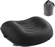 MagiDeal Travel Pillow Inflatable Camping Pillow Lightweight Inflating with Storage Bag Compact Compressible for Camp Home Backpacking, Black