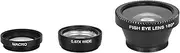 Universal Clip Lens Kit 180° Mobile Phone Fisheye Lens 0.67× Wide Angle Lens Ro Lens 3 in 1 with Clip for Phone Lens Mobile P Graphy Acc Ories