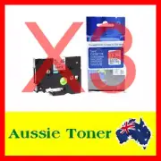 3x Laminated Label Tape For Brother TZe-231 TZ-231 Black Text On White 12mm x 8m