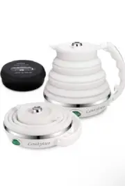 Ultrathin Travel Foldable Electric Kettle With Separable Power Cord,555 ml,White