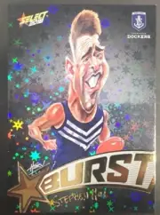 2018 AFL SELECT FOOTY STARS BLACK STARBURST STEPHEN HILL FREMANTLE