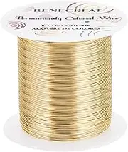 BENECREAT 26 Gauge 131 Yards Jewelry Beading Wire Light Gold Tarnish Resistant Copper Wire for Jewelry Making Tools, Beading Wrapping and Other Craft Making