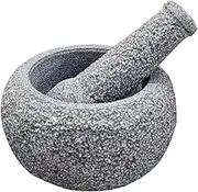 Traditional Grind, Household Stone Mortar Pounding Garlic Mortar Cooking Grinder Stone Cup Pestle Set Medicine Grinder Masher(12cm)