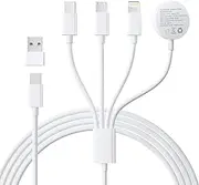 4 in 2 Multi Charging Cable for Apple Watch Charger USB C, 3FT iPhone and Watch Charger Cable iWatch Charger Fast Charging Magnetic Charging Cord for Apple Watch 9 8 7 6 SE Ultra,iPhone 15 14 13 12 11