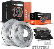 A-Premium 10.31″ (262mm) Rear Disc Brake Rotors + Ceramic Pads Kit Compatible with Select Hyundai and Kia Models - Elantra, Elantra Coupe/GT, For Veloster, Forte, Forte Koup, Forte5, Soul