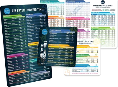 Air Fryer Magnetic Cheat Sheet Set - Air Fryer Accessories Cookbook - Pressure C