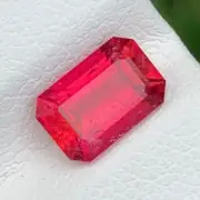 1.45Cts Faceted Emerald Shape Rubellite Tourmaline