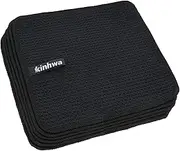 KinHwa Dish Cloths Black Dish Cloth Waffle Cloth Microfibre Cloth Washable Dish Cloths for Kitchen Thick Cleaning Cloth Lint Free 20 cm x 20 cm Pack of 6