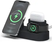 [elago] MagSafe Charging Station 2 - Compatible with iPhone 16/15/14/13/12 Series, Compatible with AirPods 4 & 3, AirPods Pro 2 & Pro, All Apple Watch Series [Cables Not Included] (Black)