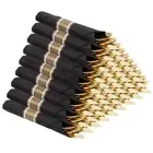 60 Pack Gold Silverware, Rolled, Pre Wrapped with Black Napkins, Heavy Duty P...