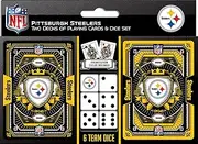 MasterPieces NFL Pittsburgh Steelers 2 Pack Cards and Dice Set