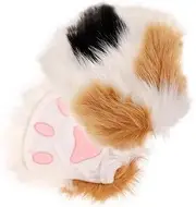 [LIFKOME] 1 Pair of Adorable Cat Paw Gloves Fingerless Plush Paw Mittens Stage Performance Cosplay Paw Gloves