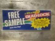 Vintage Unopened Glad Lock Yellow and Blue Plastic Bags Sample Pack