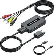 HDMI to S-Video RCA Converter Cable with S-Video + RCA + HDMI Cable, HDMI Svideo Adapter, HDMI to Composite AV CVBS Converter, HDMI to S-Video RCA Converter