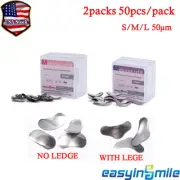 USA 2Pks Dental S/M/L Size Metal Matrices Sectional Contoured Matrix Refill 50μm