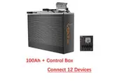 VoltX 12V 100Ah Slim Lithium Battery + Switch Panel ON-OFF Control Box (Connect 12 Devices)