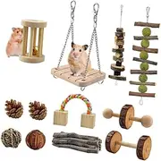 SEWOART 12Pcs Hamster Teeth Grinding Playthings for Pets for Rabbits Hamsters Promotes Healthy Chewing Playtime Fun