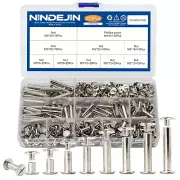 270 Pcs Chicago Screw Assortment Set, 9 Sizes Ni-Plated Phillips Head Bookbindin