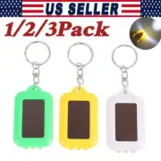 Mini LED Keychain Flashlight Torch Solar Power Blue with Hook US
