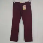Size 16 Reg 28x28 Levi's 511 Slim Jeans Plum Black Fill Purple Red Skinny NEW