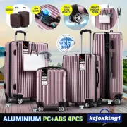 4PCS Luggage Suitcase Trolley Set Travel Hard Case Storage Organiser Rose Gold