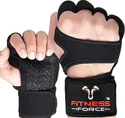 Fitness Force Ventilated Gym Gloves for Men with Built-in Wrist Support for Workouts Weightlifting Gloves Workout Gloves for Women Exercise Fitness Gloves Perfect for Powerlifting, Cross Training