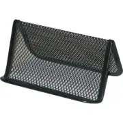 WIRE MESH BUSINESS CARD HOLDER SINGLE BLACK FREE STANDING COUNTERTOP