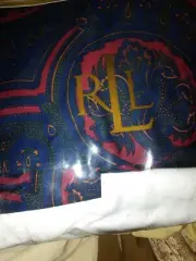 RALPH LAUREN Millbrook Paisley Navy Burgundy Queen Bed Skirt NIP