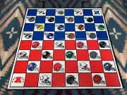 vintage NFL checkers board no pieces just board Football teams