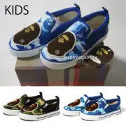 A BATHNIG APE BAPE KIDS ABC CAMO APE HEAD PATCH SLIP ON Green / Blue 1I30391001