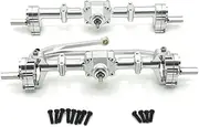 1/10 Front and Rear Axle Set for 1/12 RC Car Upgrade Parts AccessoriesMN78 MN82 MN99S MN98 Metal Fr&on&t and Rear Portal Axle(Silver)