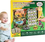 Talking Books for Kids - Sound Button Storybooks, Bilingual Interactive Learning Books | Engaging Audio Features with Animal Sounds, Language Skills Development for , Babies, Preschoolers