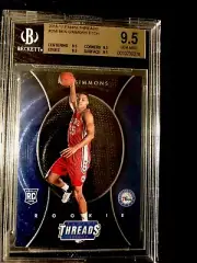 2016-17 Panini Threads Ben Simmons Micro Etch Rookie BGS 9.5 GEM MINT QUAD 9.5’s