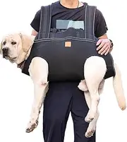 UOSIA Dog Lift Harness for Large Dogs Dog Carry Sling Emergency Backpack Full Body Dog Lifter with Handles Adjustable Pet Legs Support & Recovery Sling for Old Dogs Walk and Up Stairs(Black,3XL)