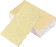uxcell 100 Business Card Stock 3.5" x 2" Blank Business Cards for Laser Printer Small Message Card Graffiti Scrapbooking DIY Thanks Cards, Fine Sand Gold